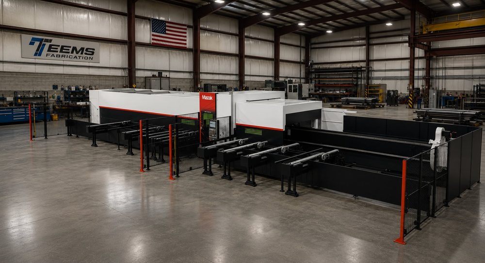 Mazak FG400 tube laser on the Teems Fabrication shop floor